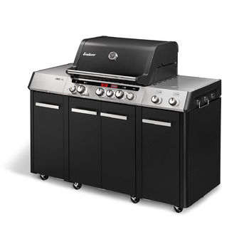 Газовий гриль Enders UNIQ PRO 3 IK KITCHEN CRUSTER 3 сталеві пальники бічний пальник, HEAT RANGE, SWITCH GRID, TURBO ZONE 800 C, SIMPLE CLEAN, двостінна кришка, Cruster 8608