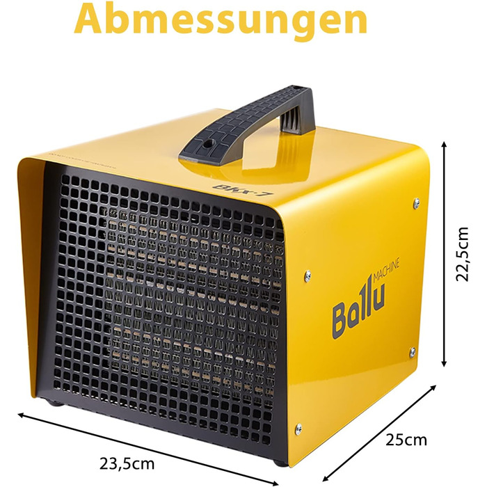 Керамічний тепловентилятор електричний обігрівач 2 налаштування тепла 2500Вт/5000Вт будівельний обігрівач з терморегулятором елект