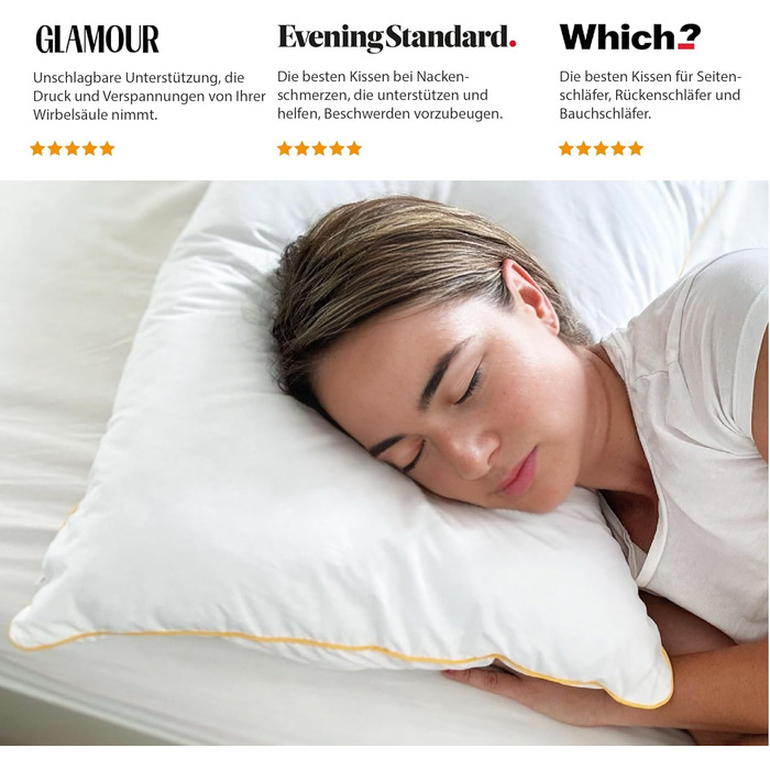 Регульована подушка Brightr Sleep Nox з гіпоалергенною мідною наволочкою М&39яка як пух, регульована висота та м&39якість, комплект з