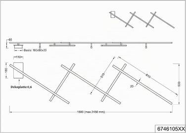 Стельовий LED-світильник Trio Leuchten Indira 674610532, матовий чорний метал, 3 шт. 6 Вт та 2 шт. 3,5 Вт LED, з функцією Switch Dimmer