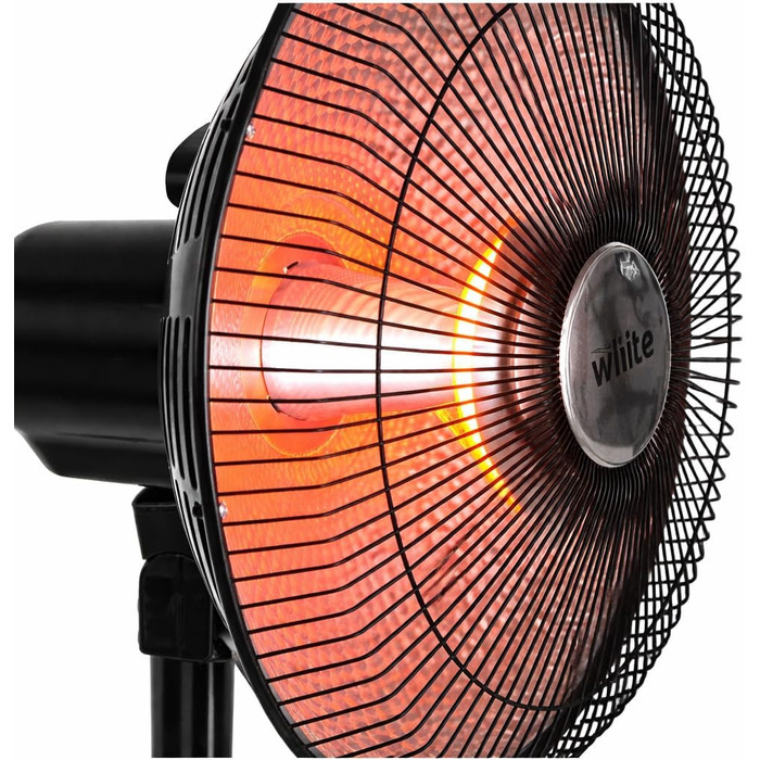 Білий електричний галогенний обігрівач з низькою енергоефективністю, вентилятор для ванної кімнати з параболічною структурою та вуглецевим філаментом (Platana) Piantana