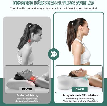 Подушка для сну на боці, подушка для шиї, подушка для голови, подушка з піни з ефектом пам&39яті, подушка для підтримки шиї, подушка для сну на спині, животі та на боці