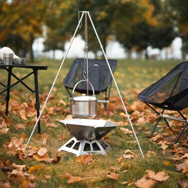 Чаша для вогню з нержавіючої сталі з решіткою для гриля - Восьмикутна чаша для вогню для гриля на свіжому повітрі та кемпінгу, невелика чаша для вогню з екраном для іскри, міні-бочка для вогню та кошик для вогню для саду та багаття (Fire)