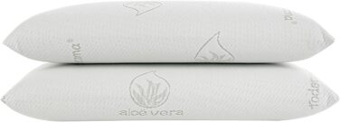 Подушка пам'яті, алое вера, 2 шт. и, 70 см, білий Pack de 2 unidades - 70 см