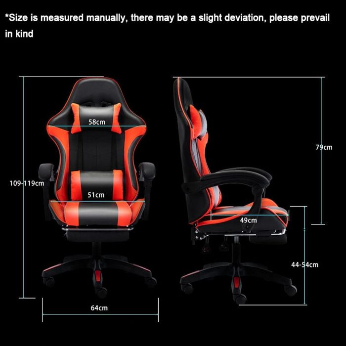 Ігрове крісло Комп&39ютерне крісло Крісло для домашнього офісу Інтернет-ігрове крісло Барне спортивне крісло-підйомник Чорний білий