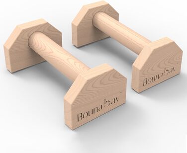 Бруси Parallettes, стійки для віджимань, стійки на руках, віджимань на планці, калістеніки, силових тренувань, паралельні бруси (30 x 13 x 9 см), колір дерева, 25 см