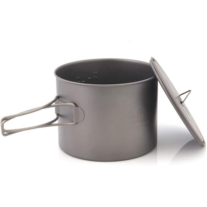 Надлегкий титановий горщик для вулиці, складний портативний посуд для пікніка з кришкою, 1300 мл