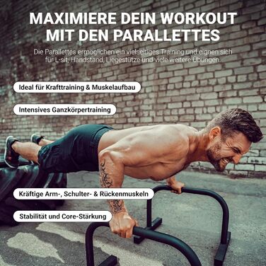 Фітнес-паралети MSPORTS стабільні міні-бруси/міні-бруси для калістеніки, вправ з власною вагою та тренувань усього тіла ідеально підходять для віджимань, віджимань, L-подібних положень, кріплення пресу та мобільності. Чорний колір