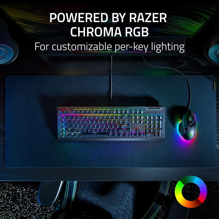 Механічна ігрова клавіатура з Razer Chroma RGB (механічні жовті перемикачі Razer, 6 виділених макроклавіш, накладки Doubleshot ABS