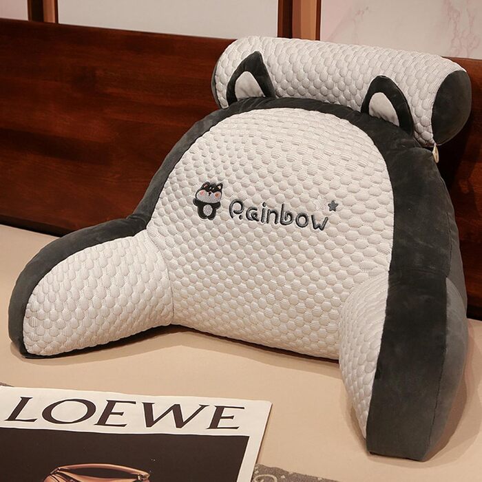 Приліжкова подушка для читання, м&39яка подушка з підлокітниками Надзвичайно зручна підтримка спини, ергономічна подушка. Для читання, гри або перегляду телевізора. 50x70 см, рисова хаскі