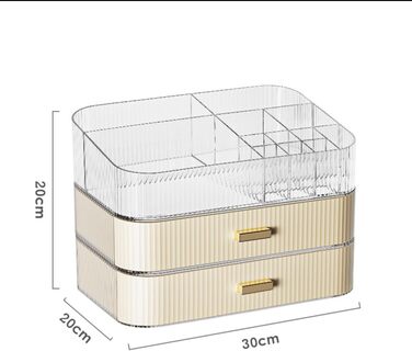 Органайзер для макіяжу для туалетного столика, великий настільний органайзер з штабельованими ящиками для косметики, догляду за шкірою, губної помади, палітри, догляду за нігтями, ідеальне місце для зберігання комода та
