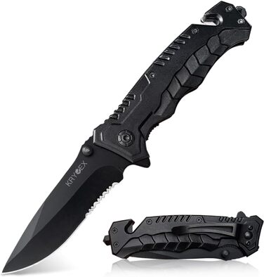 Складаний ніж Kryvex 3-в-1 кишеньковий ніж з кліпсою, ніж EDC, одноручний ніж, ніж для кемпінгу 006-LL