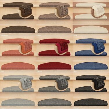 Килимки для сходів Kettelservice-Metzker Килим для сходів Ariston Протектор напівкруглий 65х24см, коричневий 15 шт. 15 шт. коричне