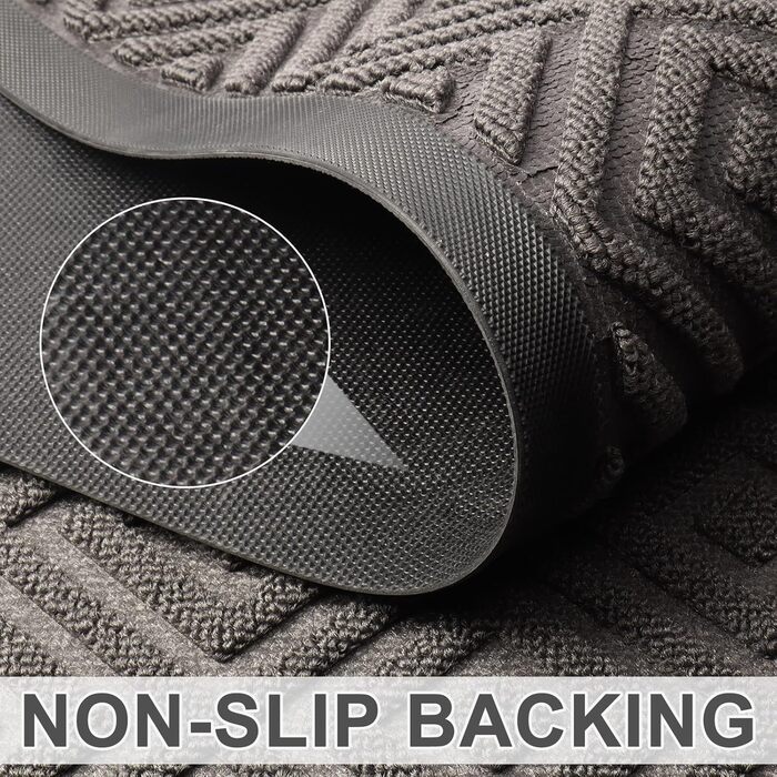 Килимок для внутрішніх та зовнішніх дверей 80x120 см, нековзний килимок для вулиці, гумовий килимок для дверей, килимок для бруду, що миється, килимок для передніх дверей, килимок для вулиці з дренажем, сірий 80x120 см