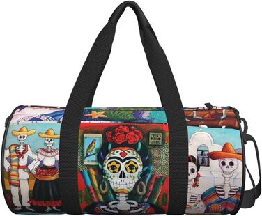 Сумка-мішок День Мертвих, спортивна сумка для фітнесу та подорожей, велика дорожня сумка для покупок, сумка на нічліг та на вихідні для жінок та чоловіків
