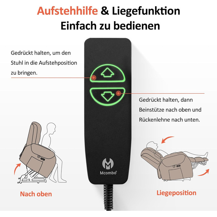 Електричне крісло-реклайнер для телевізора з підйомником, масажем та підігрівом, крісло-реклайнер з функцією нахилу на 145, подушка сидіння з піни 35D, приховані підставки для чашок 7252 (мікрофібра, бежево-коричневий) Бежево-коричнева мікрофібра