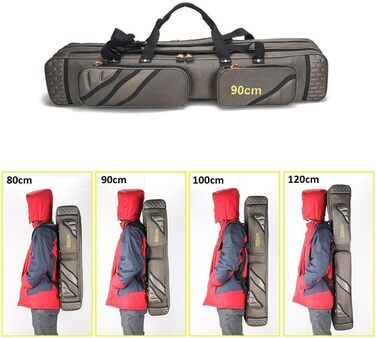 Сумки для риболовлі TentHome Сумки для вудок Сумка для вудок Сумка для риболовлі Сумка для риболовлі Сумка для вудки з 3 відділеннями - різної довжини