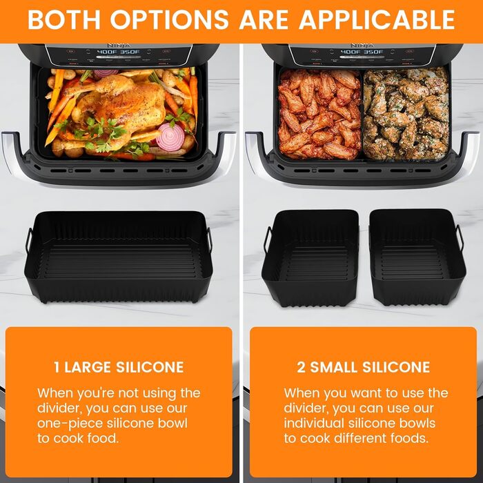Силіконова форма для фритюрниці Ninja AF500EU, 3 шт. Аксесуари для фритюрниці 10,4 л і 5,2 л Силіконова форма, аерофритюрниці Аксесуари для Ninja Af500EU Af500EUCP 10.4L(2)
