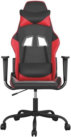 Ігрове крісло з функцією масажу, чорно-червона штучна шкіра, офісне крісло, ігрове крісло, ігрове крісло, обертове крісло, стілець для столу - 345400