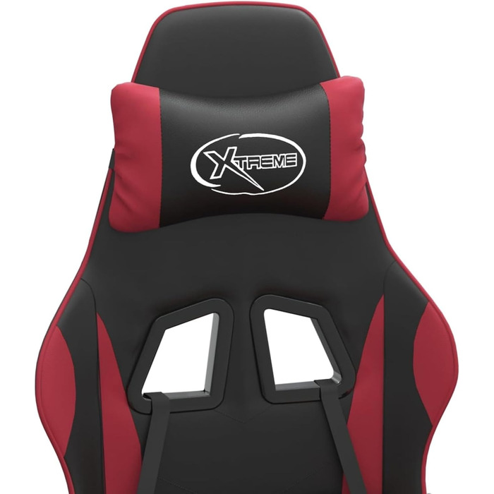 Зручне ігрове крісло з функцією масажу, чорний/бордовий, штучна шкіра, поворот на 360, модель 349574