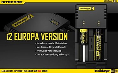 Зарядний пристрій NiteCore NC-i2 версії 2014 Intellicharge для Li-Ion/NI-Mh/NI-Cd акумуляторів (вихідний струм 2 шт. 500mA)