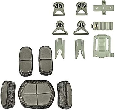 Шолом для пейнтболу PJ Airsoft Fast зі складними засобами захисту вух, маскою з напівсталевої сітки та комплектом захисних окулярів OD