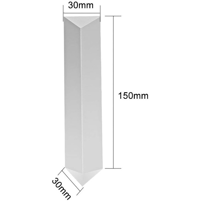 Кришталева призма Світлова призма Оптична призма Трикутна призма для викладання фізики світлового спектру, призмова фотографія (15см*3см*3см), 15