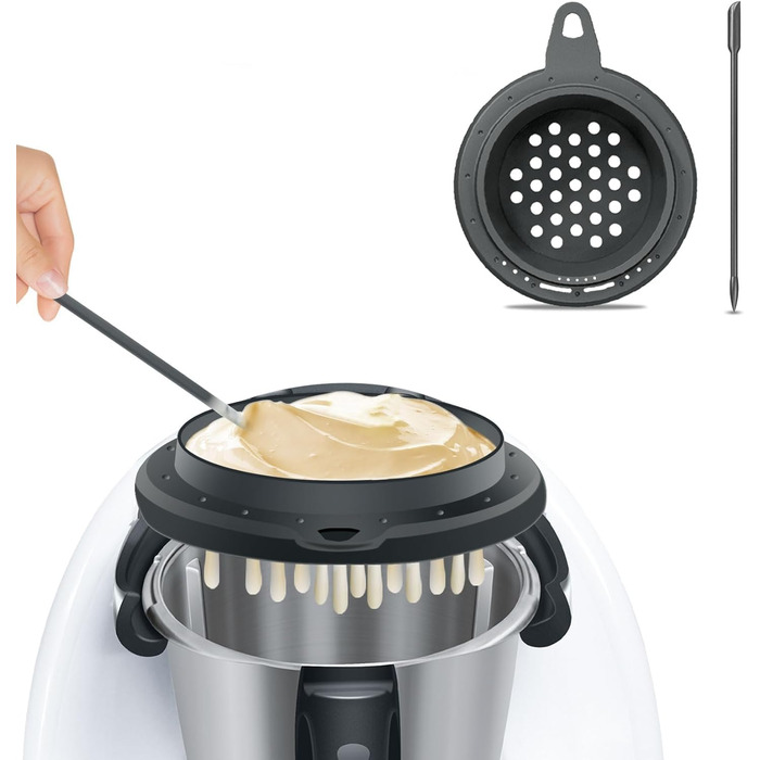Сито Sptzle Сумісне з аксесуарами Thermomix Tm6, насадка Sptzle для Vorwerk Аксесуари Thermomix з силіконовим скребком, сито Sptzle для кухонного комбайна Швидко підготовлений прес Spaetzle Spaetzle