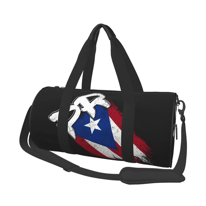 Спортивна сумка з прапором Пуерто-Ріко, велика дорожня сумка для фітнесу та подорожей на вихідні для чоловіків та жінок
