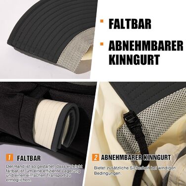 Сонячний капелюх TOP-EX L/XL з хвостиком для жінок, із захистом шиї, захистом від ультрафіолету, широкими полями, водонепроникний та складний, 96553Бежевий SM