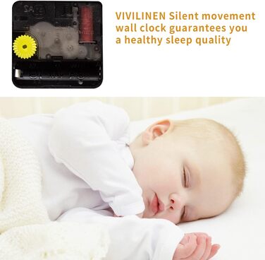 Настінний годинник VIVILINEN без цокання кований настінний годинник МДФ сучасний кварцовий годинник на батарейках безшумний для ві