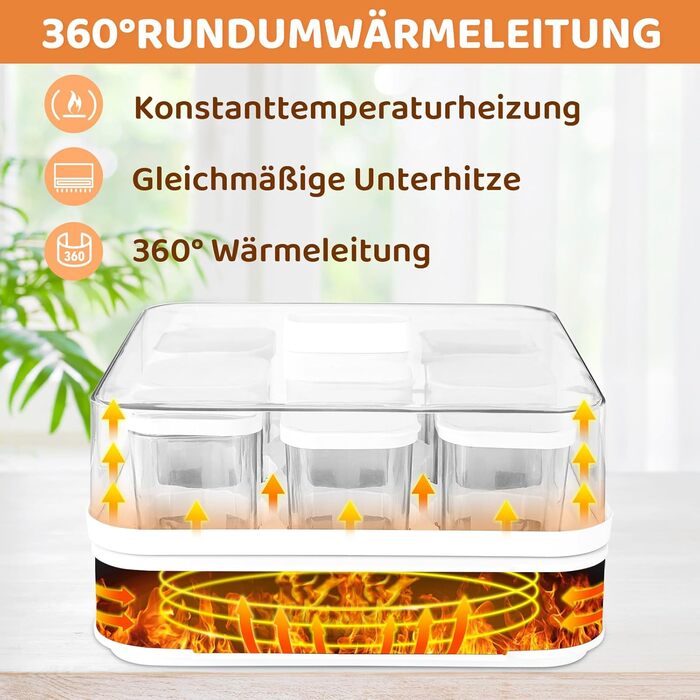 Йогуртниця, грецька йогуртниця з температурою і таймером, автоматична цифрова йогуртниця з 9 баночками, ідеально підходить для дом