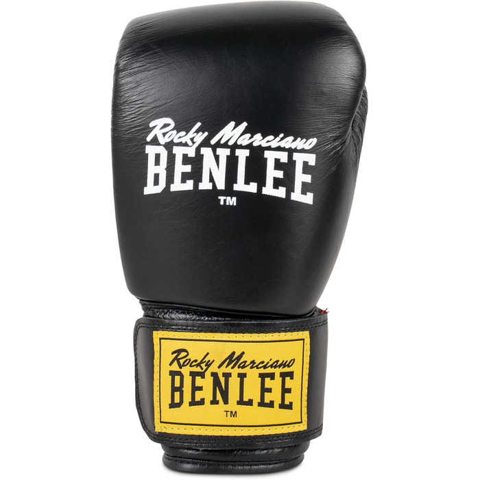 Боксерські рукавички BENLEE Fighter Leather 12 oz, чорні/червоні, одинарні