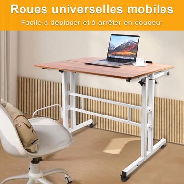 Комп&39ютерний стіл homewell, регульований, стіл для сидіння та стояння, з комп&39ютерною поверхнею, ПК, ігровий стіл, для навчання, гри, роботи, спальні, водонепроникний (80 22 x 60 x 67 115 см) дуб (з консольною поверхнею) L (80 22)*60*67-115 см