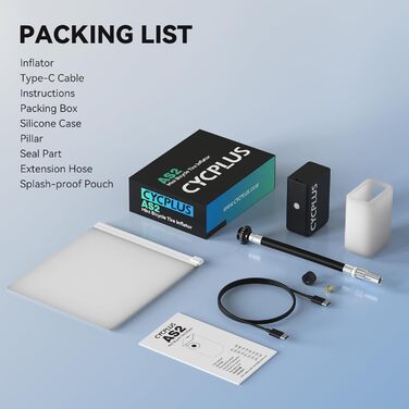 Велосипедний насос CYCPLUS AS2 Tiny E-Pump, портативний, 65x46.5x28 мм, 100 psi, алюміній, чорний