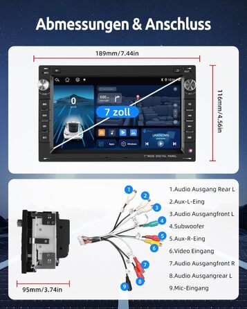 Автомобільне радіо ESSGOO Wireless Carplay та Android 264G Android 14 для VW VW Polo MK3/4 9N Golf 4 Passat B5 T5 Seat Skoda, 7-дюймовий сенсорний екран з Bluetooth FM RDS GPS WiFi