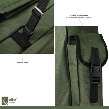 Сумка для вудки Zite Fishing 190 см Чохол для рибалки Rod-Case, водовідштовхувальний чохол для вудки, 3 відділення рюкзак для вудки сумка для риболовлі сумки для риболовлі сумка для вудки сумка для вудки