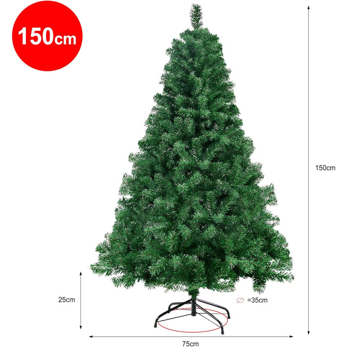 Штучна ялинка з металевою підставкою 150 см Homewit