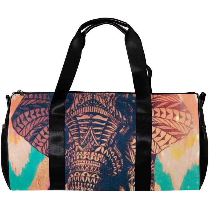 Спортивна сумка, маленька дорожня сумка, сумка для йоги, барвисті смугасті слони, сумка для фітнесу на відкритому повітрі, ручна поклажа