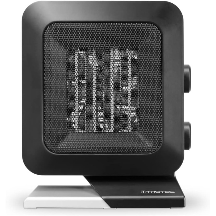 Керамічний вентилятор-обігрівач TROTEC TFC 13 E Теплова потужність 700 Вт / 1400 Вт Електричний обігрівач з термостатом, розмір приміщення від 20 м до 50 м, чорний 1400 Вт Чорний