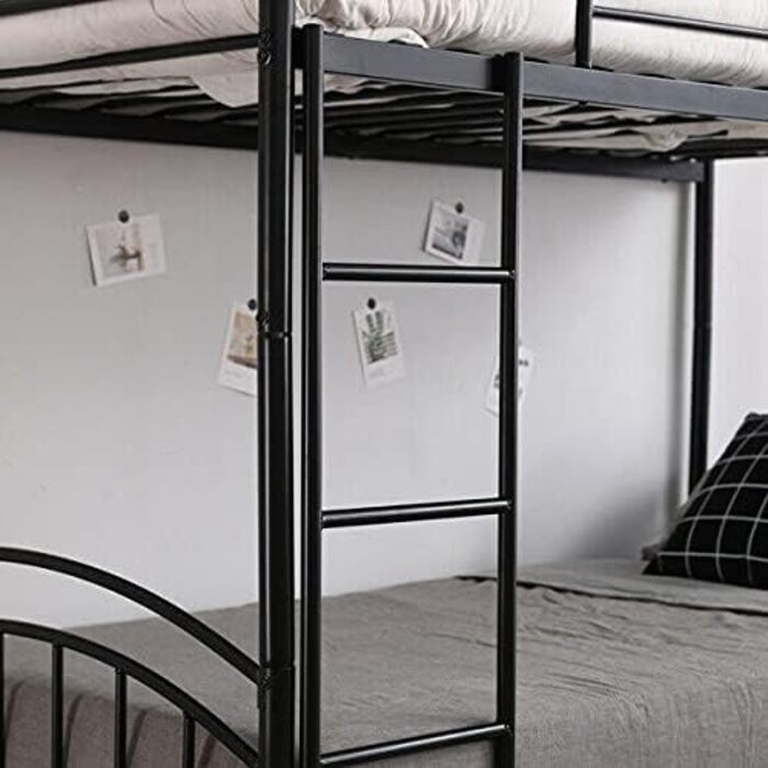 Сучасне, міцне двоярусне ліжко, чорне, 2 x 91 см, одноярусне металеве ліжко, для дітей, близнюків, меблі для спальні