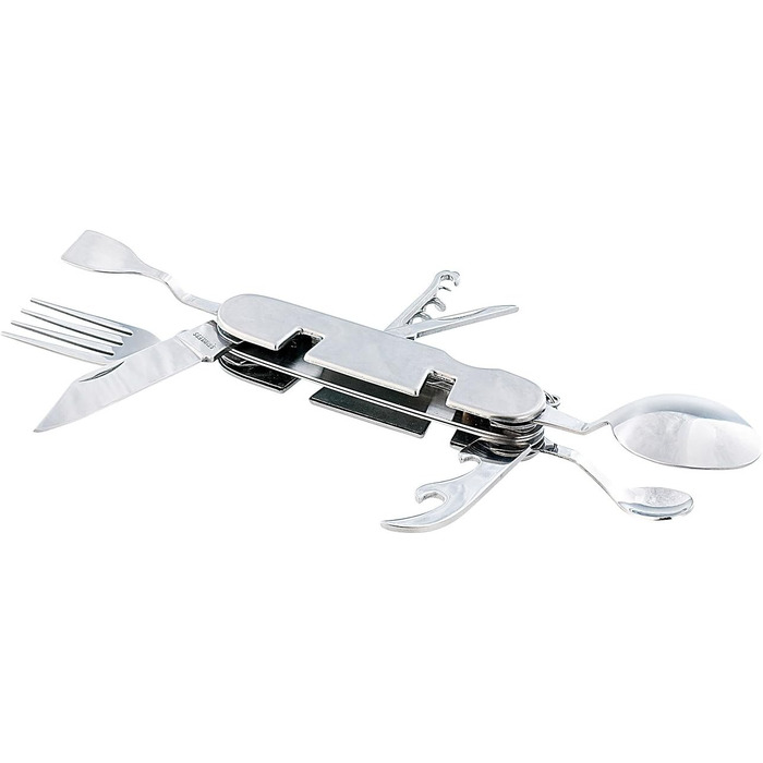 Кемпінговий ніж PEARL набір із 3 складних столових приборів з нержавіючої сталі 9-в-1 для кемпінгу та активного відпочинку (складні столові прибори для пікніка, кишеньковий ніж, складаний)