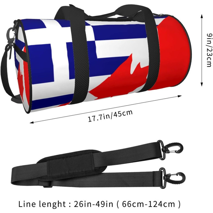 Дорожня сумка з прапорами Греції та Канади, спортивна сумка для йоги та коротких подорожей