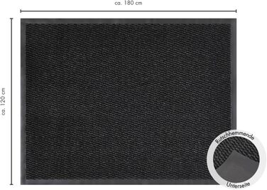 Килимок для дверей andiamo Easy - Килимок для входу, килимок для бруду та килимок для прихожей - Килимок для передпокою ефективно поглинає бруд - 120 x 180 см антрацитового кольору 120 x 180 см (Прямокутний) Антрацит