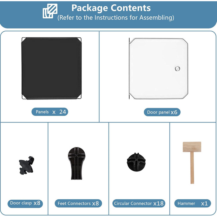 Модульний стелаж AWTATOS, 6 кубів, комбіновані полиці з дверима, багатофункціональна система полиць своїми руками для вітальні, спальні, ванної кімнати, чорний ULPZ008