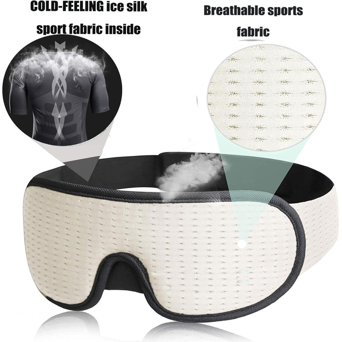 Маска для сну LEEKEN 3D - 100 світлонепроникність, маска для сну для чоловіків і жінок, прохолодна спортивна тканина, захист очей