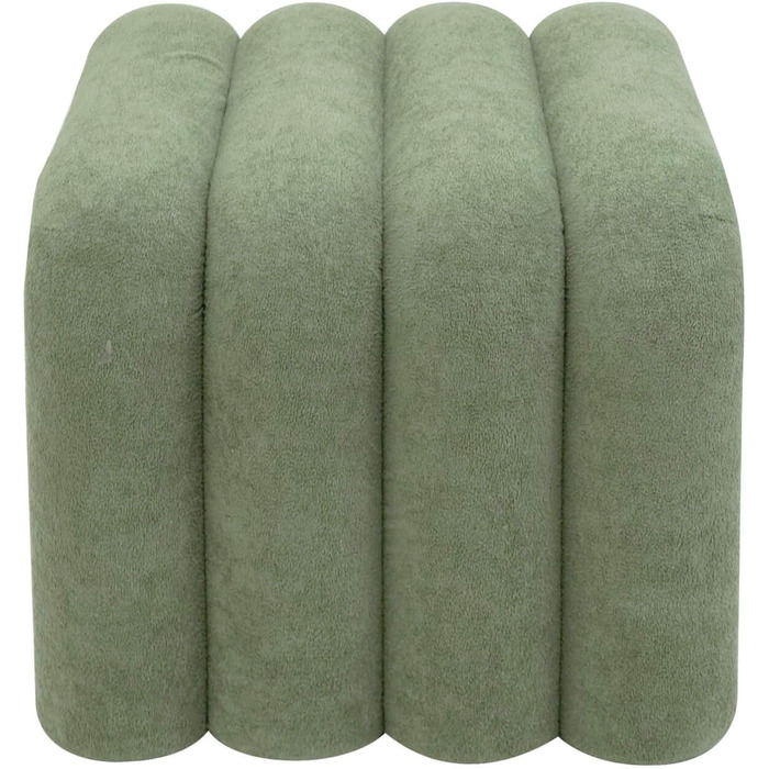 Комплект із 2 сучасних підставок для ніг, низькі пуфи, темно-зелений колір, поліестерова тканина МДФ, предмети домашнього декору, для дивана - Розміри ВxШxГ 40 x 38 x 40 см - Арт. RE7062