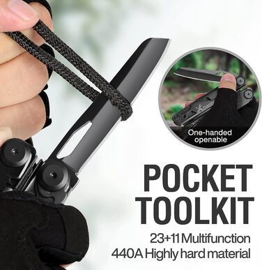 Мультитул 23 в 1 з подарунковою коробкою преміум-класу, Викрутка Пила Викрутка Відкривачка Плоскогубці Відкривачка для пляшок Кемп
