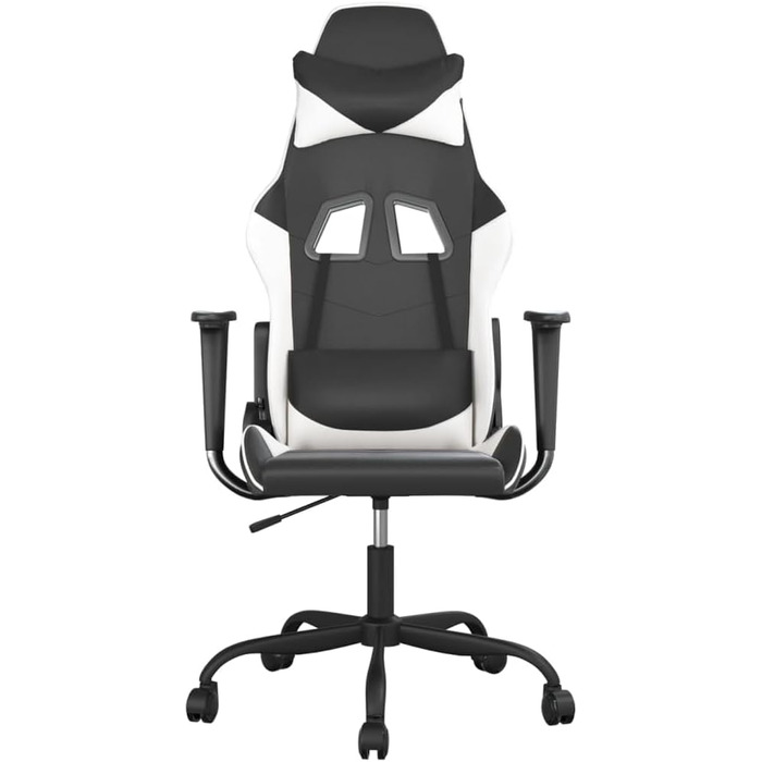 Ігрове крісло INLIFE чорно-біле зі штучної шкіри, Меблі, Крісла, Ігрові крісла, Біле, 16,1 кг, 3143646