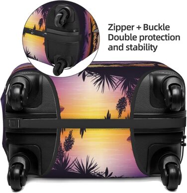 Чохол для валізи Літня пальма, міцний захист для багажу розміром 45.7-81.3 см, малий, чорний